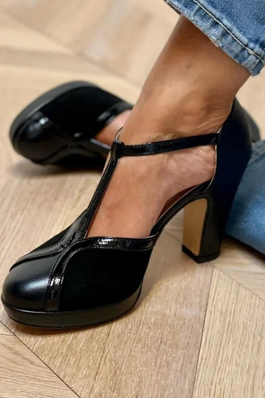 Veliora™ | Zapatos de tacón con plataforma y tiras en T