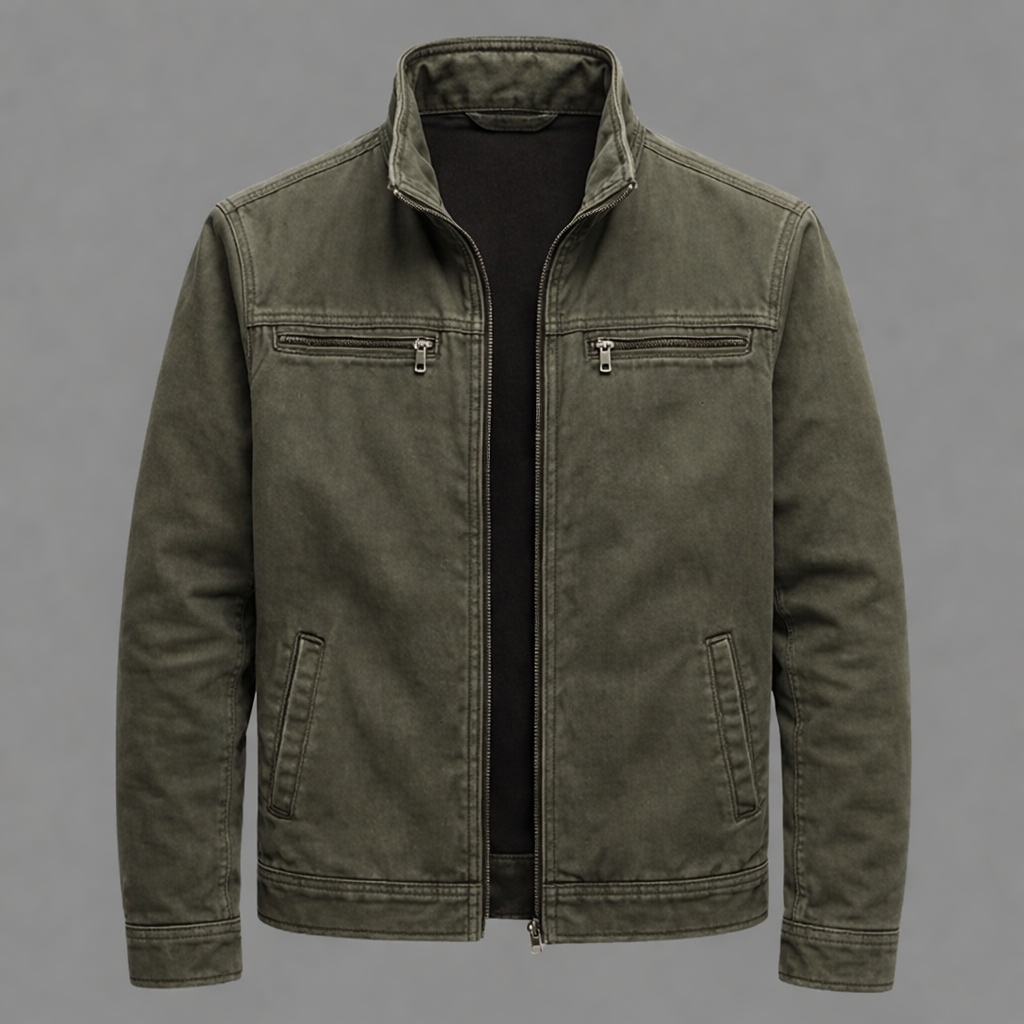 CARLOS™ | Chaqueta Vintage de Algodón con Cremallera