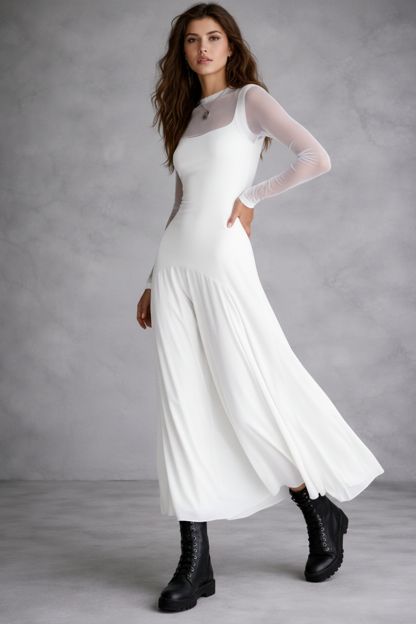Vestido Largo de Caída Fluida – Elegancia Atemporal | Isabel Herrera