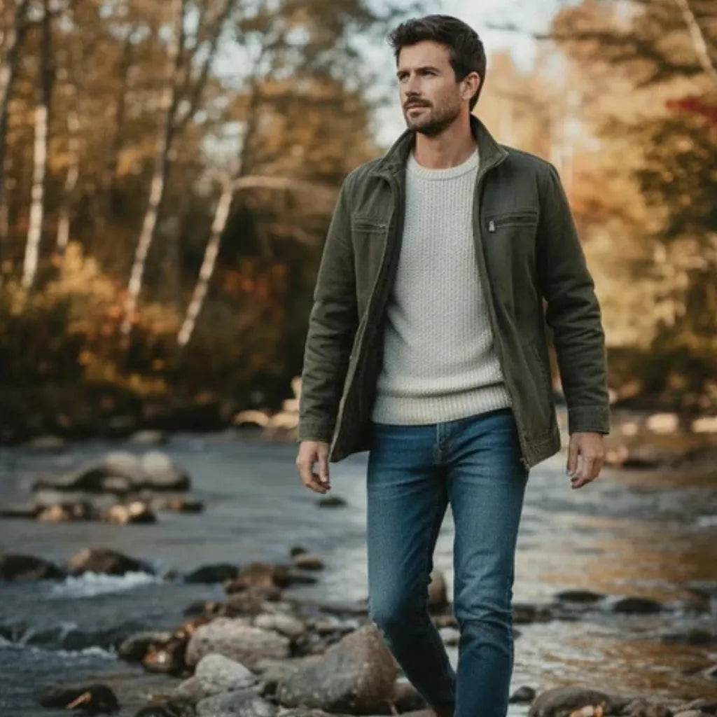 CARLOS™ | Chaqueta Vintage de Algodón con Cremallera